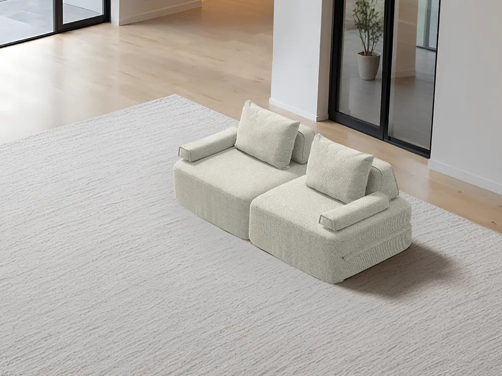 Cushie Modular 2-Seater Super King (2.03m) - Cream