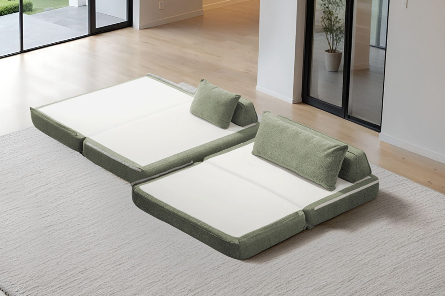 Cushie Modular 3-Seater Chaise (2.49m) - Sage