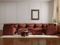 Lifely Modular 9 Seater U-Sectional Ottoman - Rust