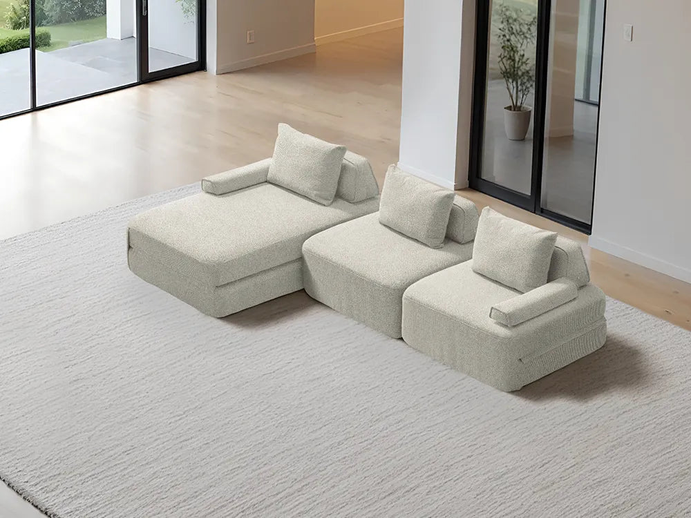 Cushie Modular 3-Seater Chaise (3m) - Cream