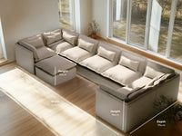 Lifely Modular 7 Seater U Sectional Sofa Ottoman - Beige