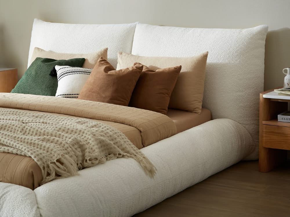 Alfie Performance Fabric Bed Frame - White