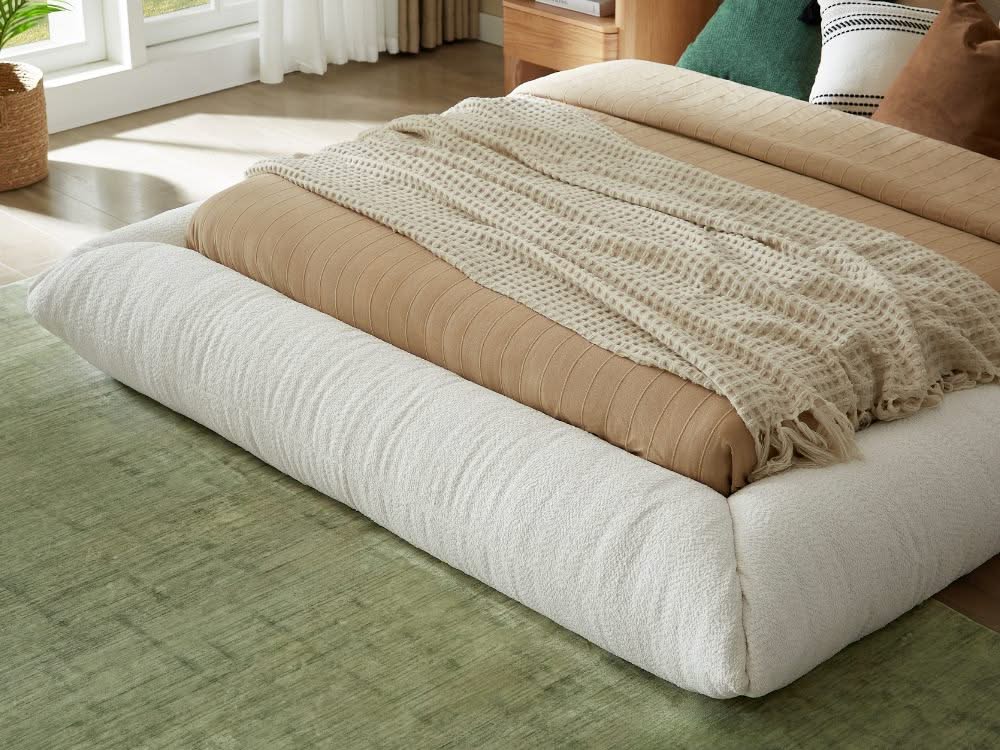 Alfie Performance Fabric Bed Frame - White