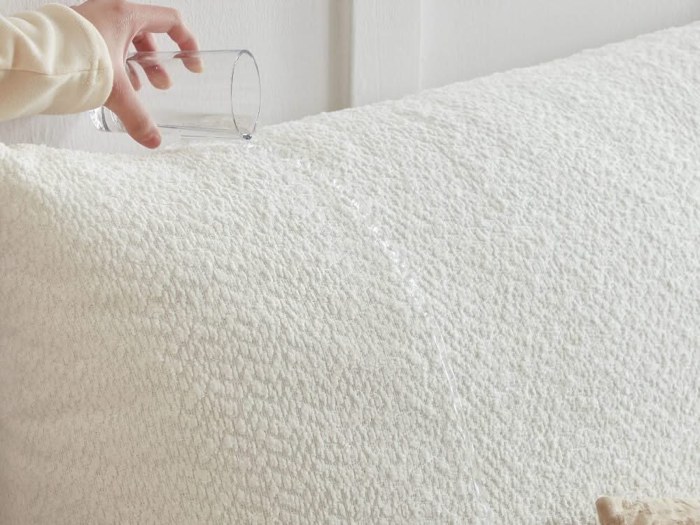 Alfie Performance Fabric Bed Frame - White