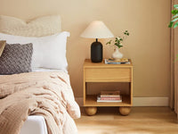 Ballico Set of 2 Bedside Table - Light Oak