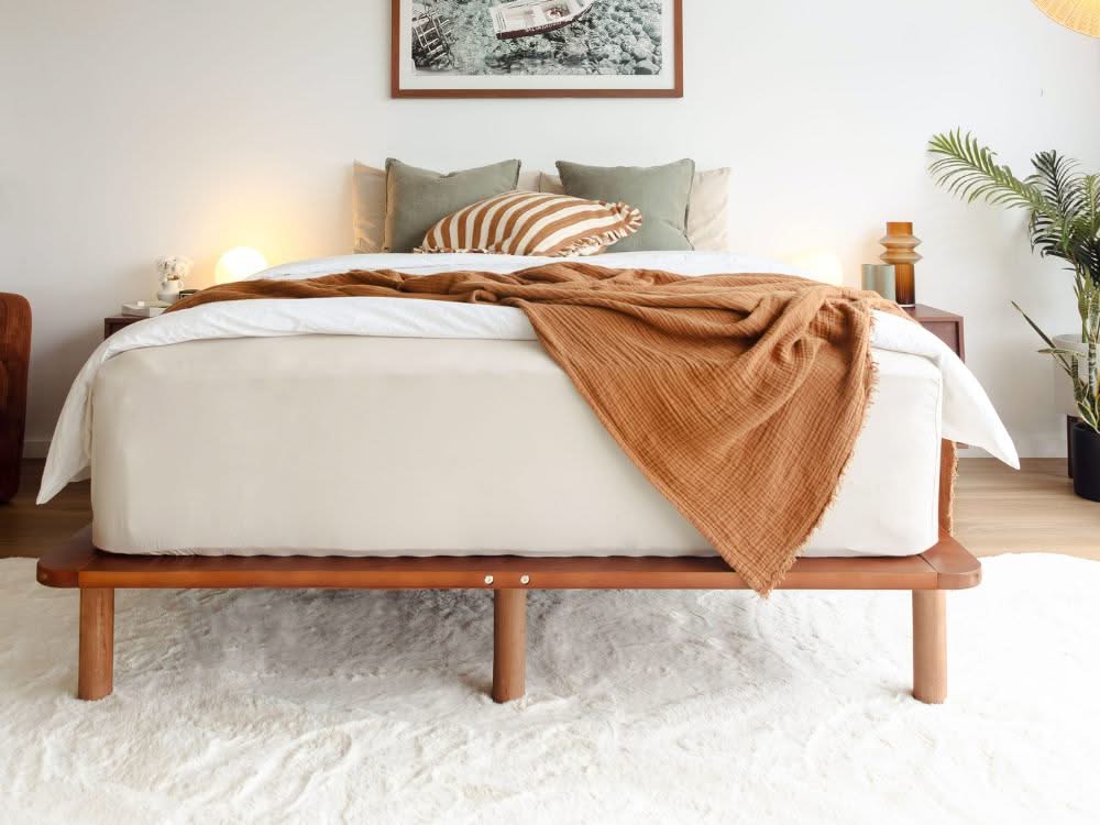 Cali Bed Base in Walnut