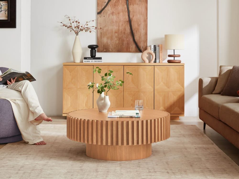 Hazel Round Coffee Table - Natural