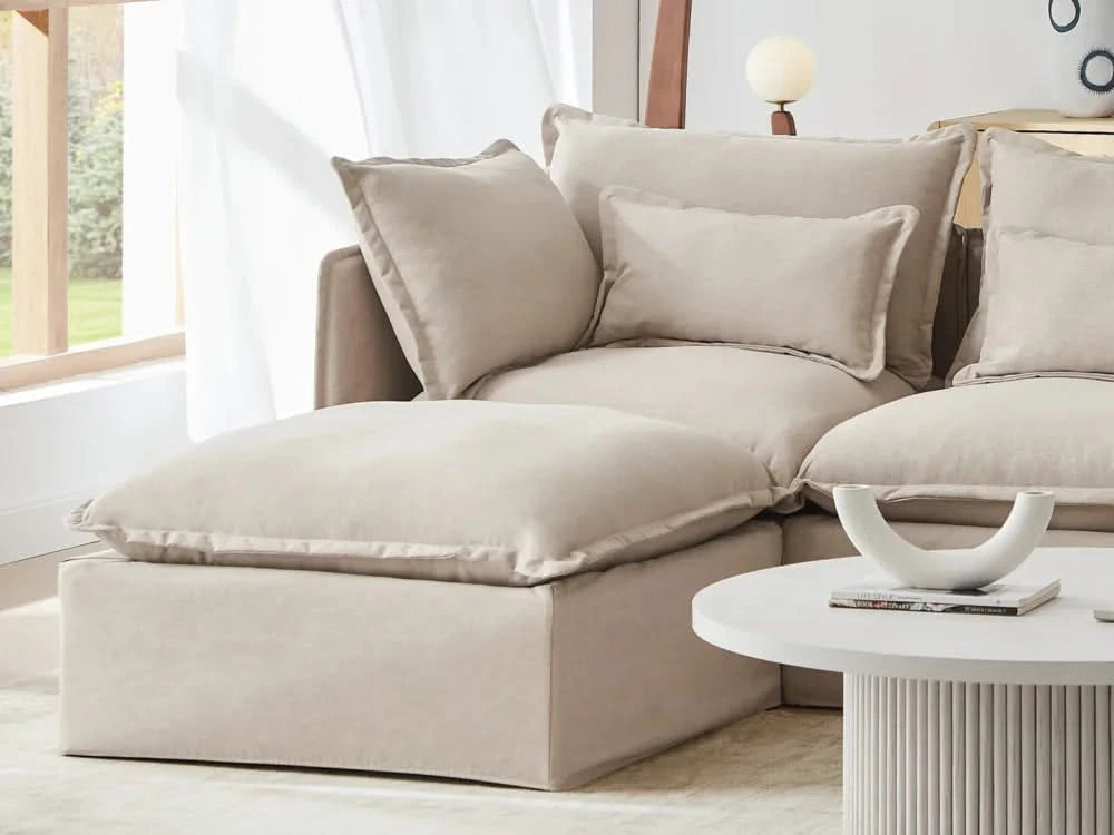 Lifely Modular 7 Seater U Sectional Sofa Ottoman - Beige