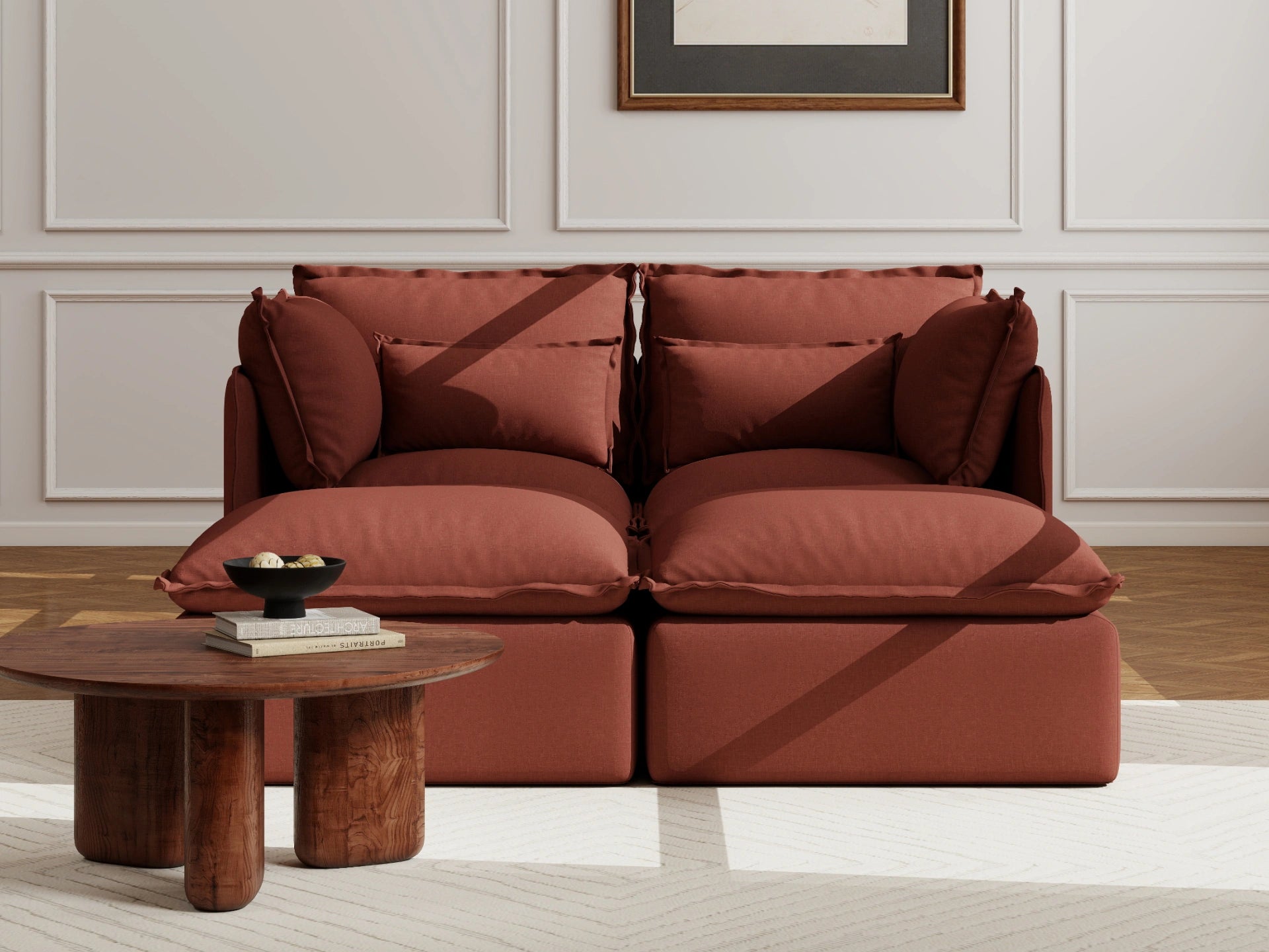 Lifely Modular 2 Seater Bed - Rust