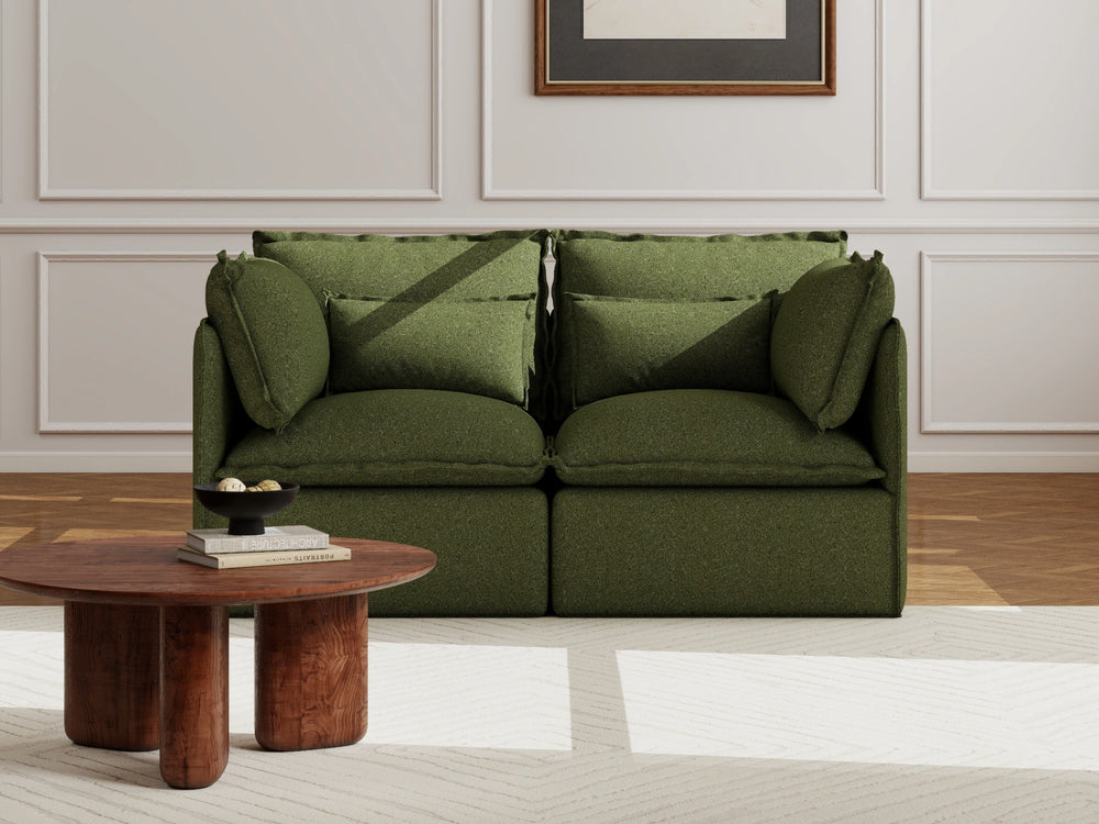 Lifely Modular 2 Seater Sofa - Olive Green