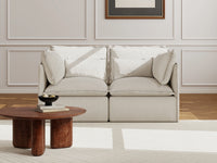 Lifely Modular 2 Seater Sofa - White Boucle