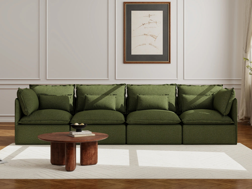 Lifely Modular 4 Seater Sofa - Olive Green