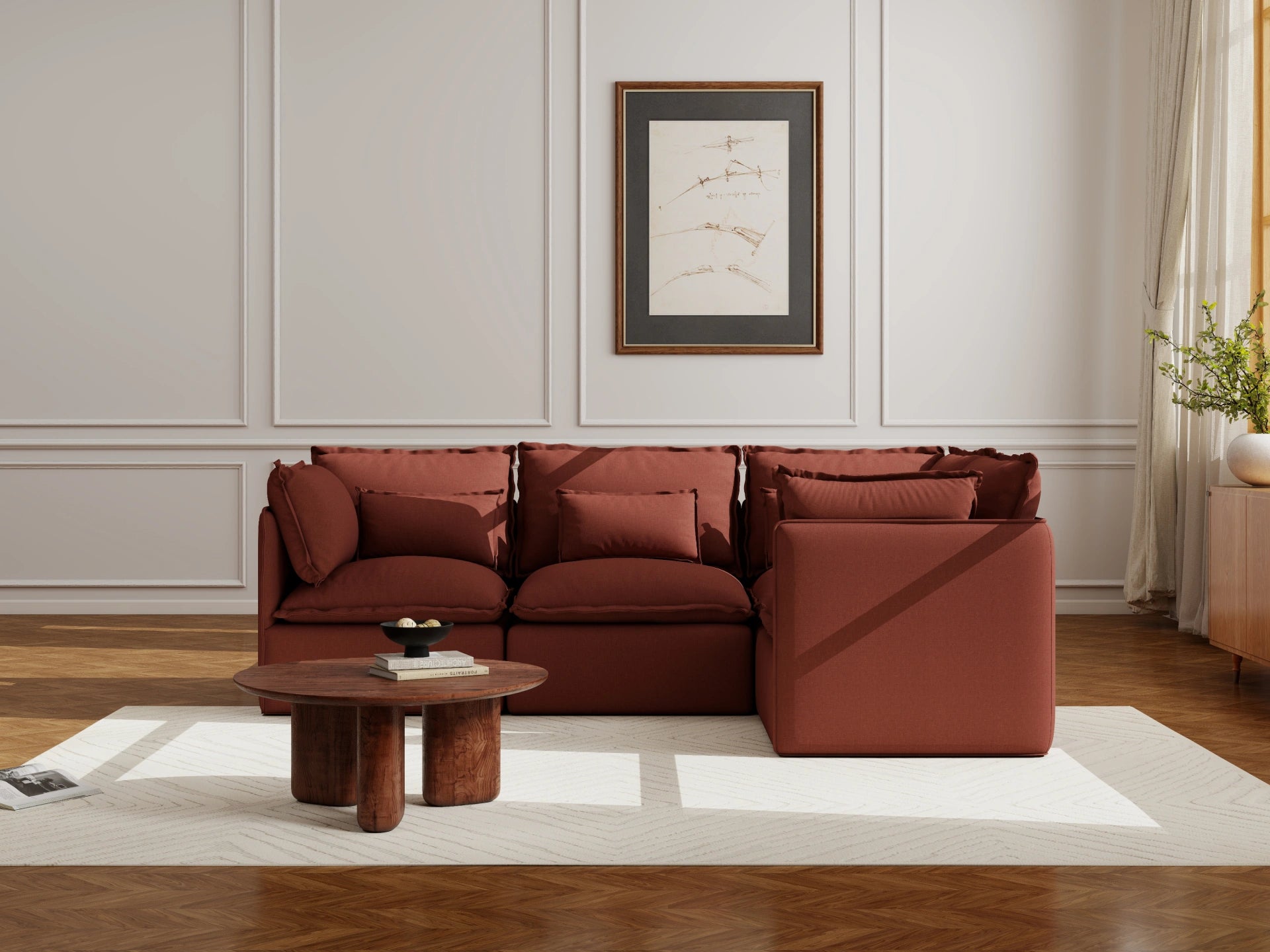 Lifely Modular 4 Seater Corner - Rust