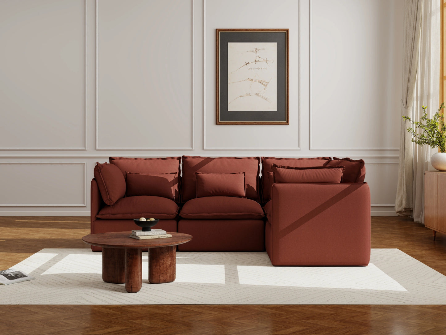 Lifely Modular 4 Seater Corner - Rust