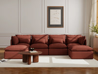 Lifely Modular 4 Seater U-Sectional - Rust