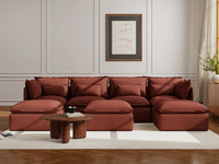Lifely Modular 4 Seater U-Sectional Ottoman - Rust