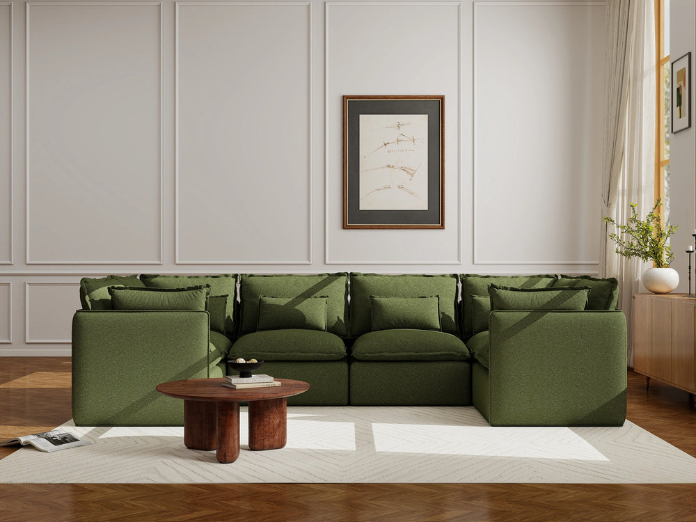 Lifely Modular 6 Seater U-Sectional - Olive Green