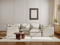 Lifely Modular 6 Seater U-Sectional Ottoman - Linen Beige