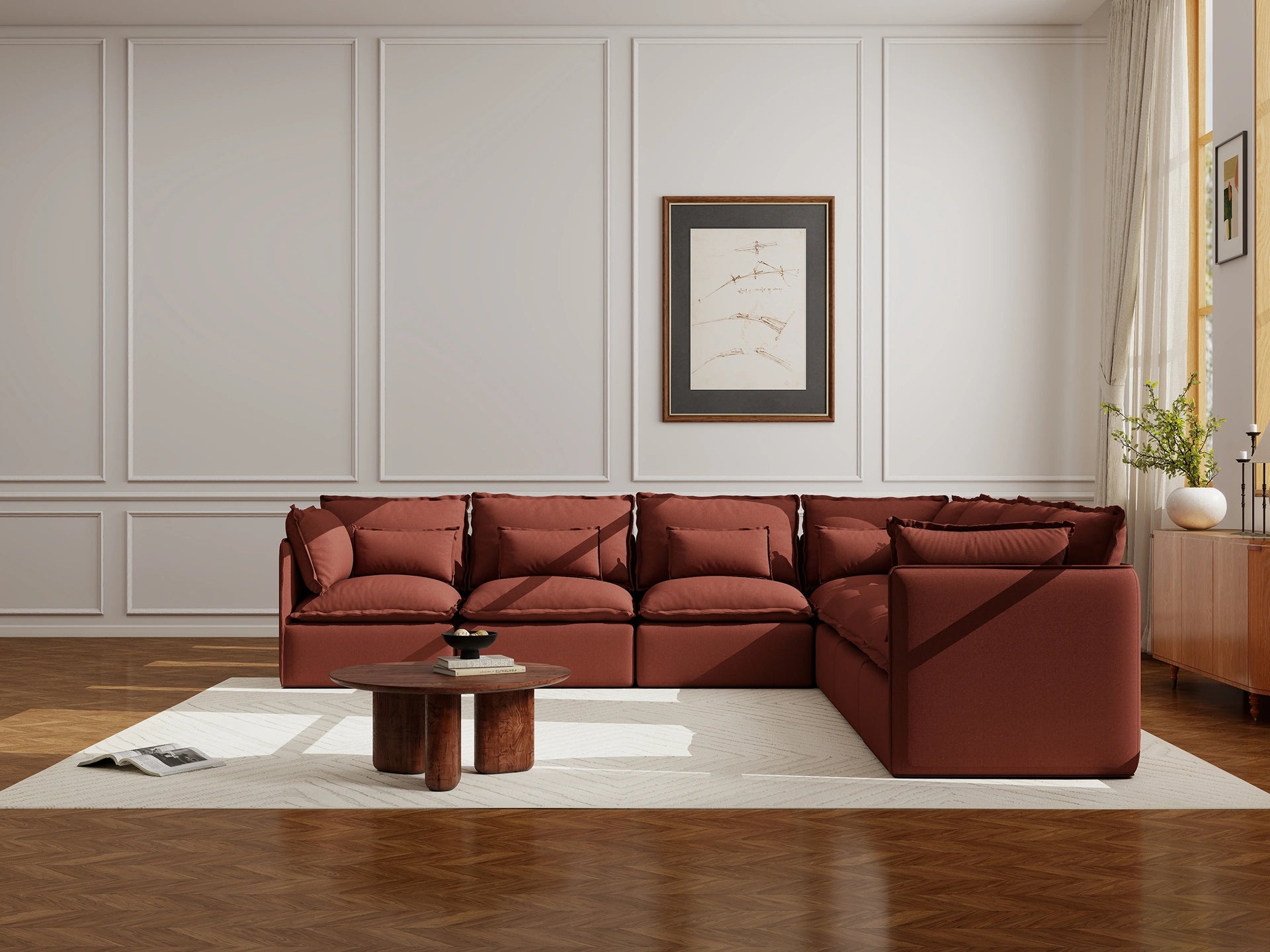 Lifely Modular 7 Seater Corner - Rust