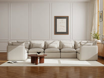 Lifely Modular 7 Seater U-Sectional - Linen Beige
