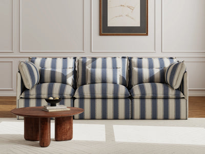 3 Seater / Sofa / Blue Stripes
