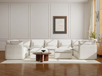 Lifely Modular 9 Seater U-Sectional Ottoman - White Boucle