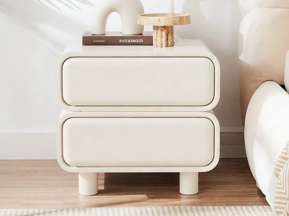 Twix Bedside Table White