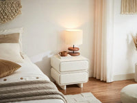 Twix Bedside Table White