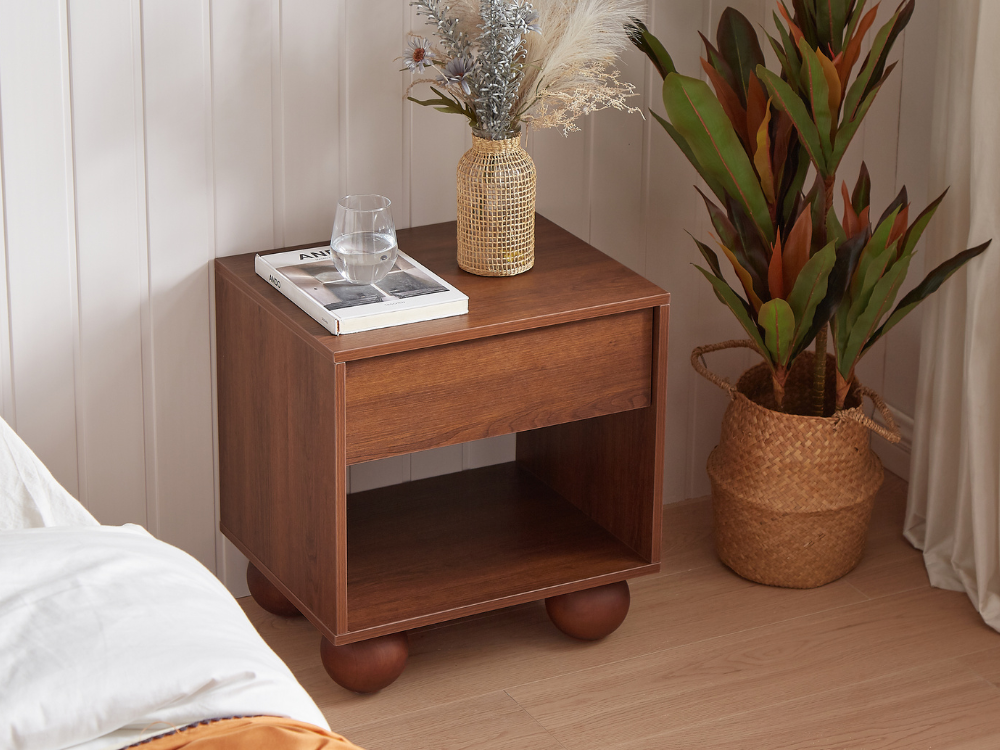 Ballico Bedside Table - Walnut