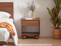 Ballico Set of 2 Bedside Table - Walnut